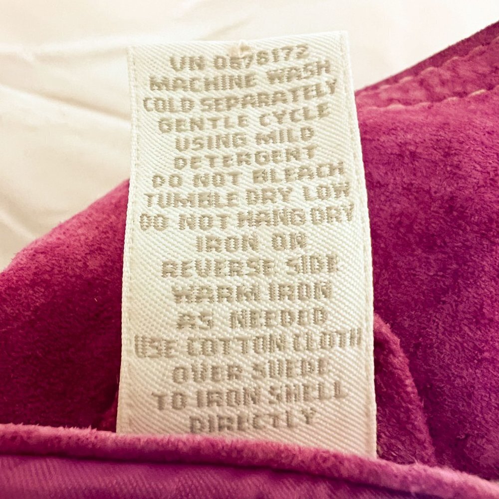 VTG Marshall Fields Women's Suede Moto Jacket Magenta Extra Small - Picture 12 of 12